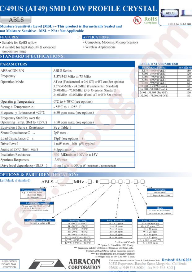 ABLS-8.000MHZ-B2-T