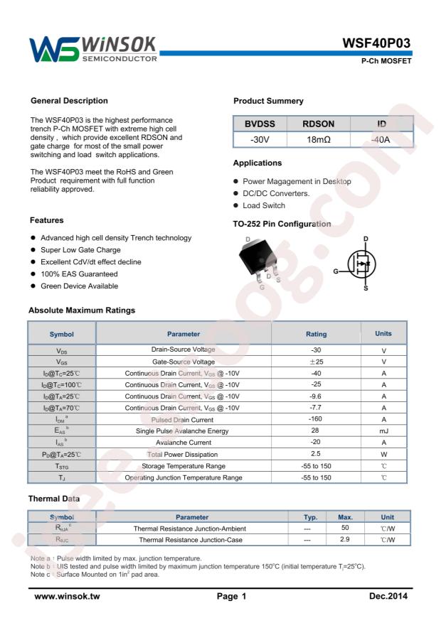 WSF40P03