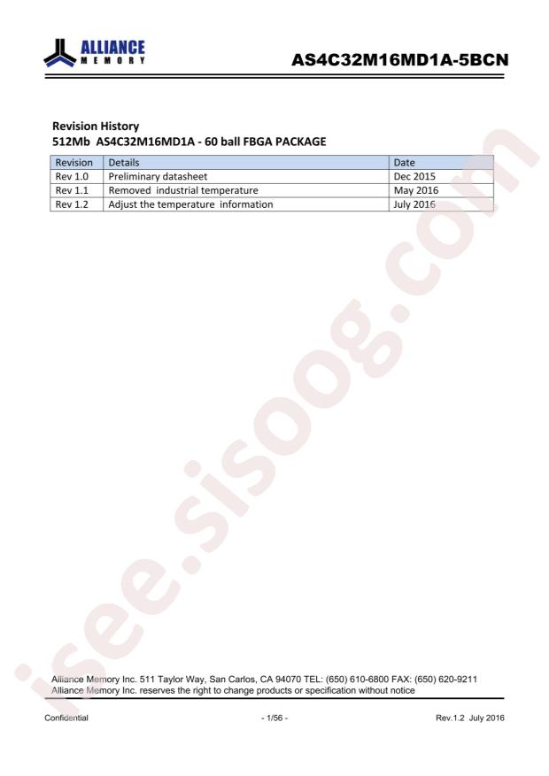 AS4C32M16MD1A-5BCNTR