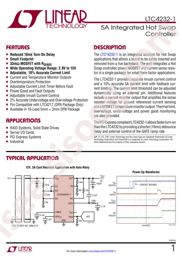LTC4232IDHC-1#PBF