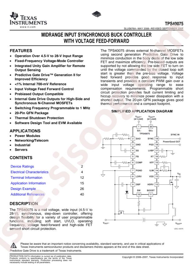 TPS40075RHLRG4