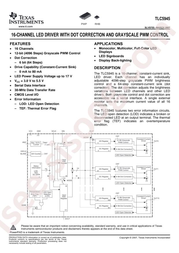 TLC5945PWPR