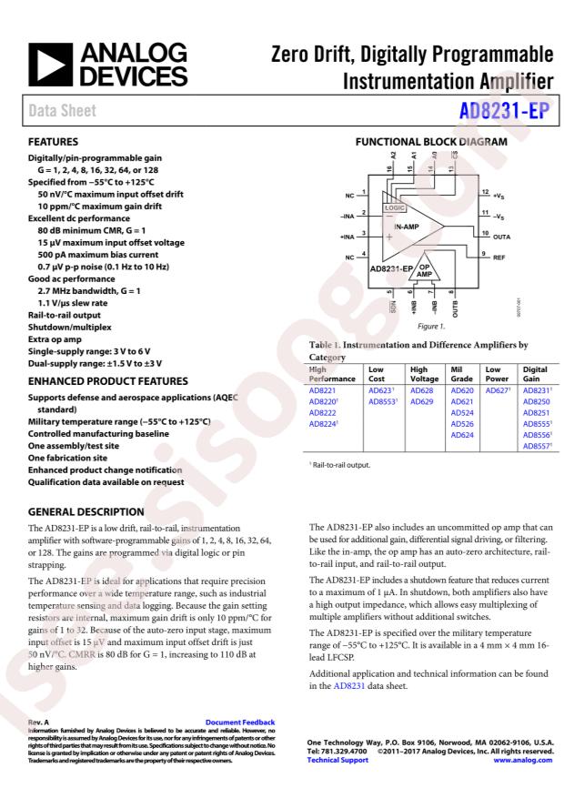 AD8231TCPZ-EP-R7