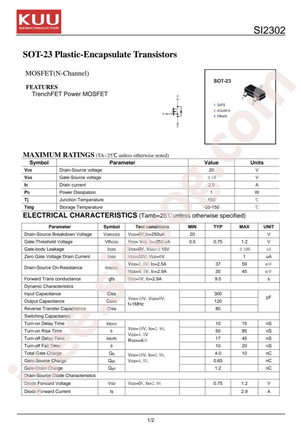 SI2302 2.9A