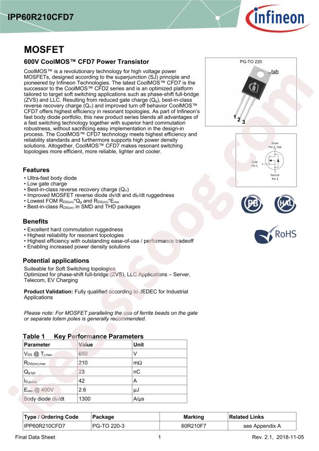 IPP60R210CFD7
