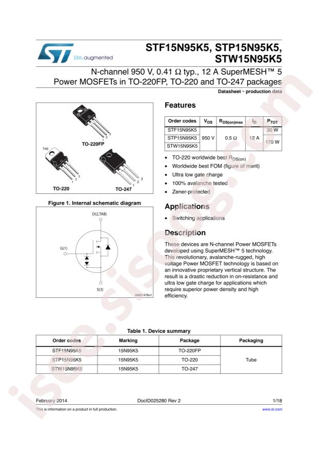 STW15N95K5