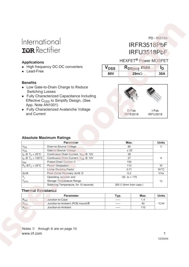 IRFR3518TRPBF