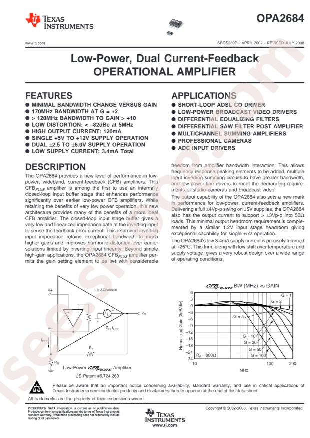 OPA2684IDCNT