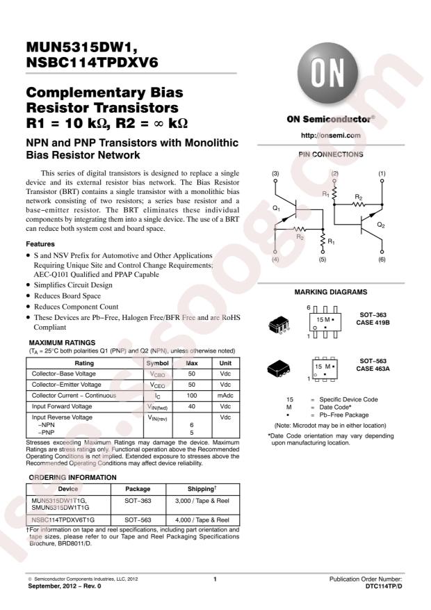 NSBC114TPDXV6T1G