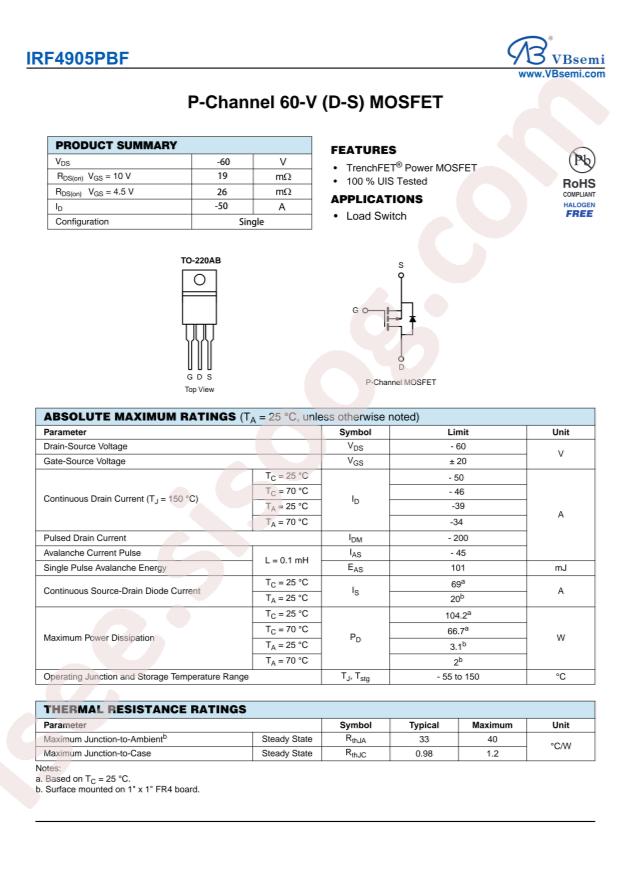 IRF4905PBF-VB