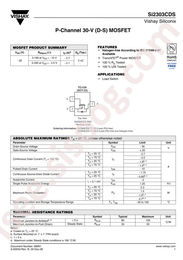 SI2303CDS-T1-E3