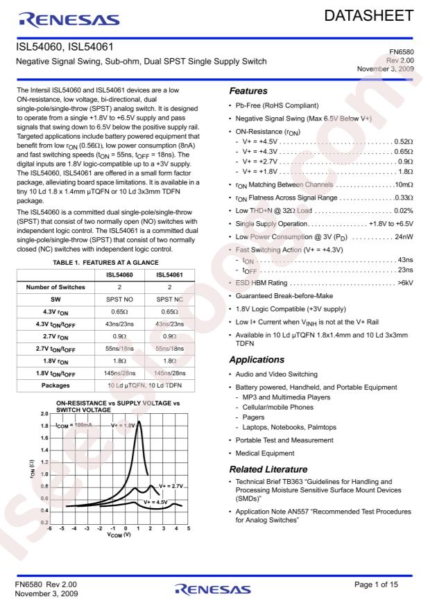 ISL54061IRTZ
