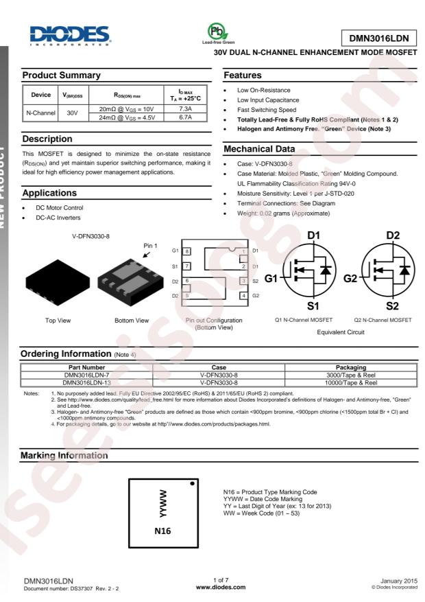 DMN3016LDN-7