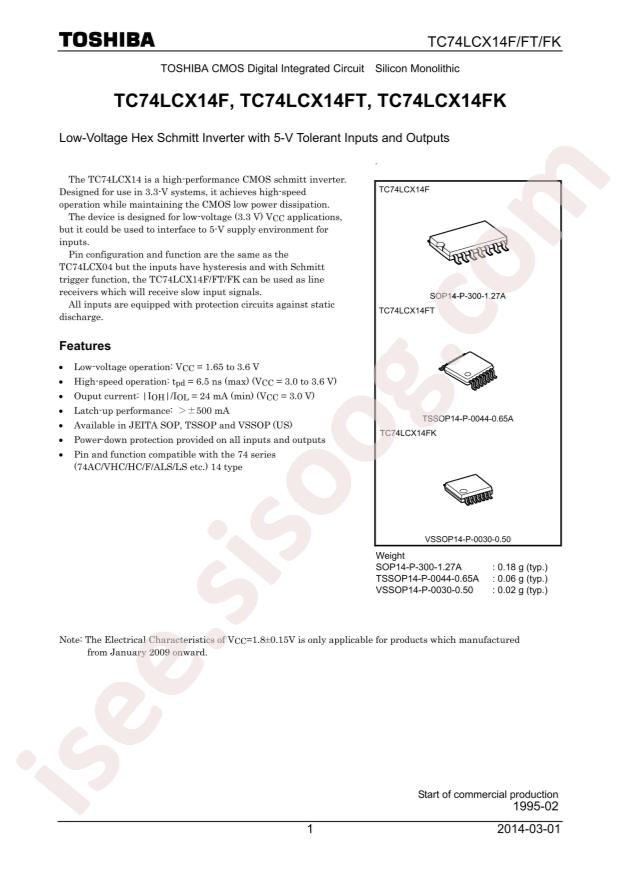 TC74LCX14F(EL,K,F)