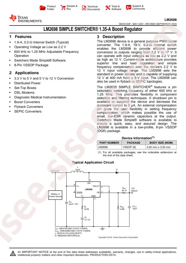 LM2698MM-ADJ/NOPB