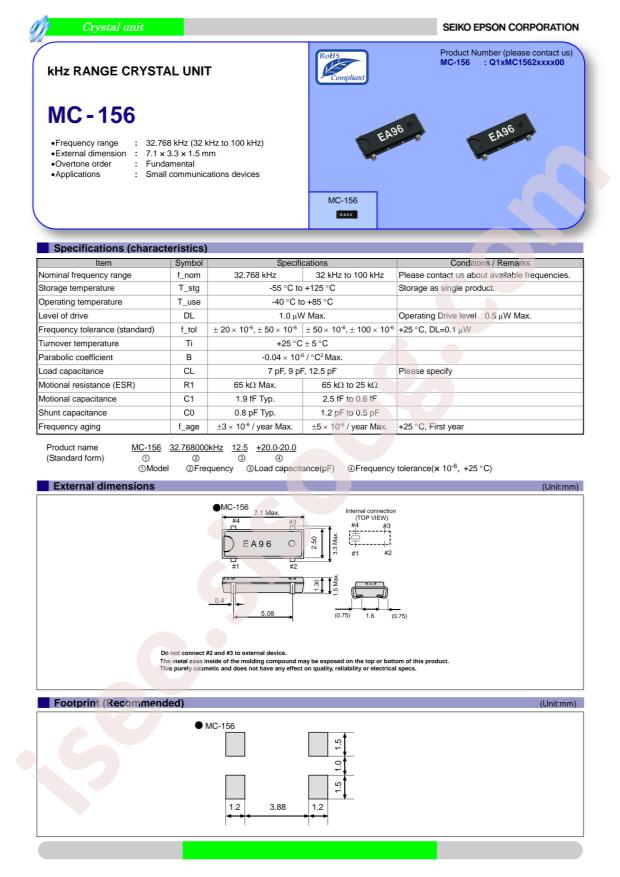 MC-156 32.768kHz 12.5 +20.0-20.0