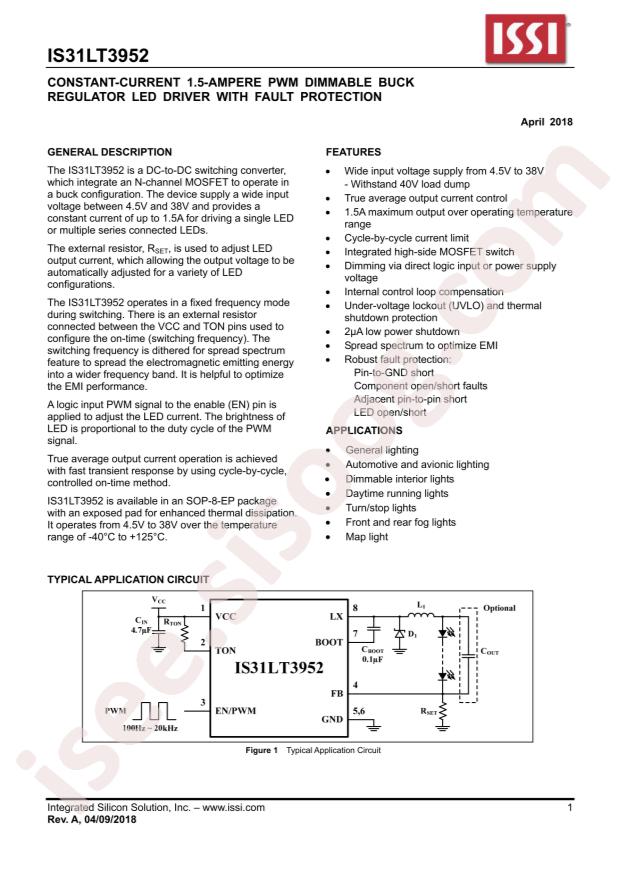 IS31LT3952-GRLS4-TR