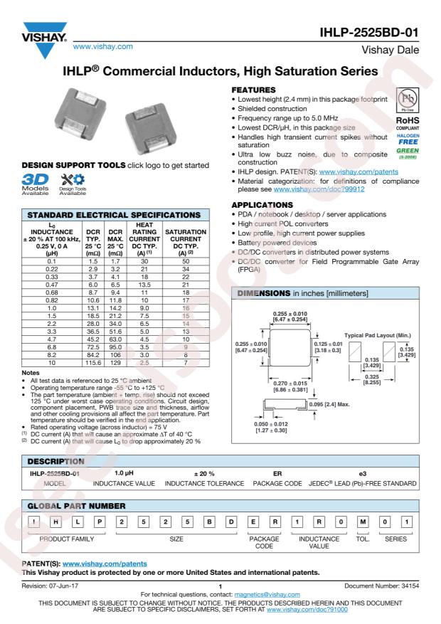 IHLP2525BDER2R2M01