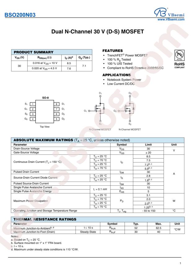 BSO200N03-VB