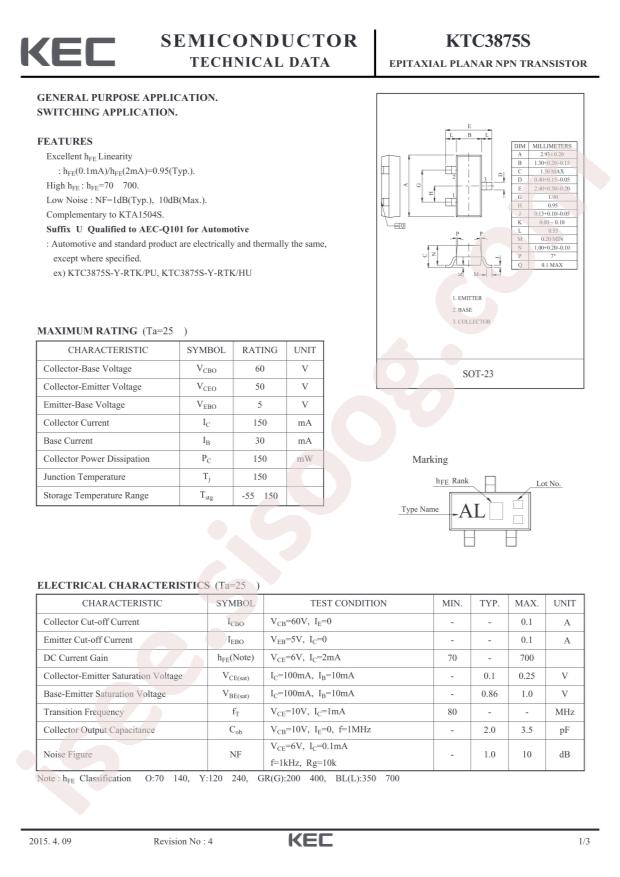 KTC3875S-Y-RTK/P