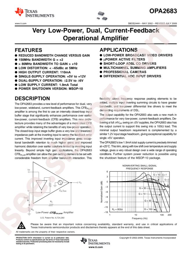 OPA2683IDCNT