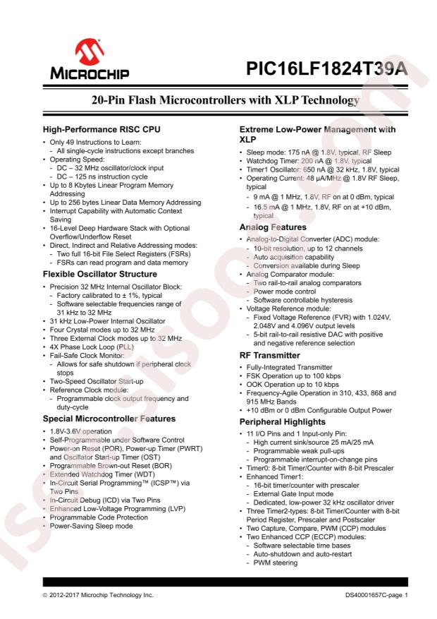 PIC16LF1824T39A-I/ST