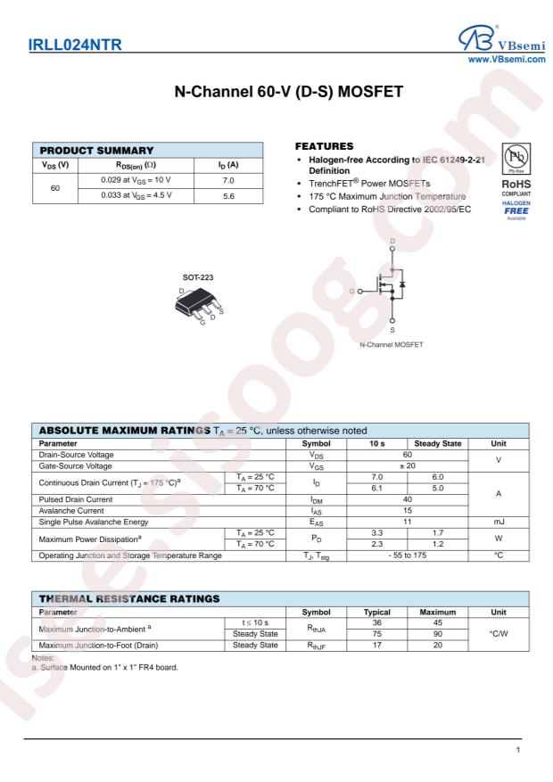 IRLL024NTR-VB