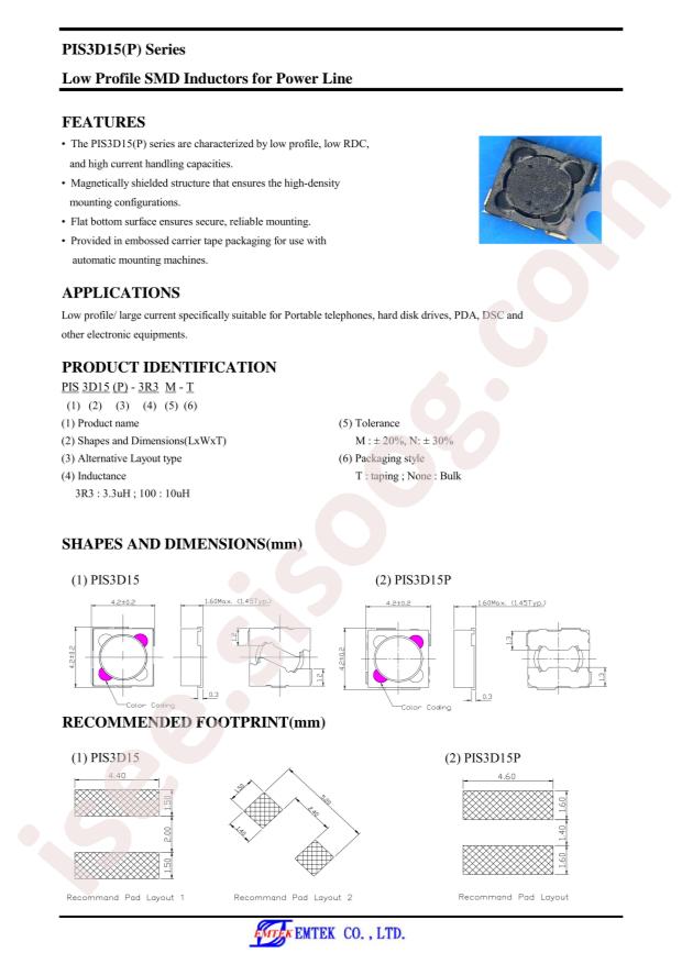 PIS3D15P-100M-T