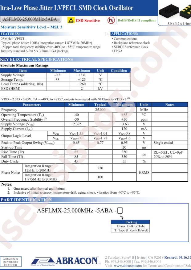 ASFLMX-25.000MHZ-5ABA-T