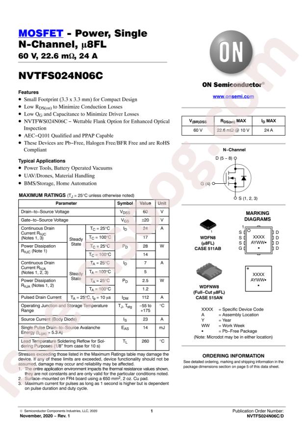 NVTFS024N06CTAG