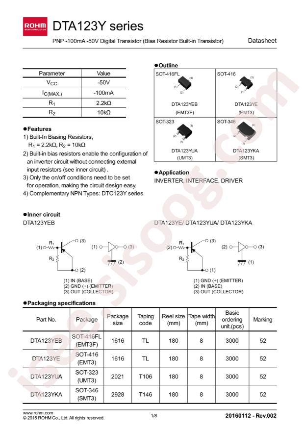 ROHM DTA123YETL