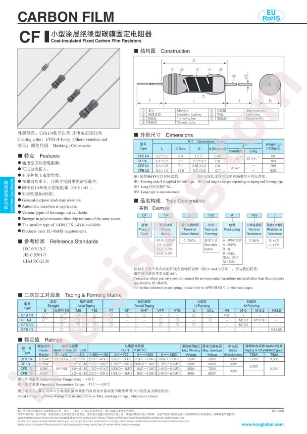 CFS1/4CT26A101J
