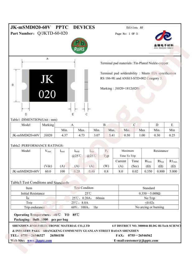 JK-MSMD020-60V