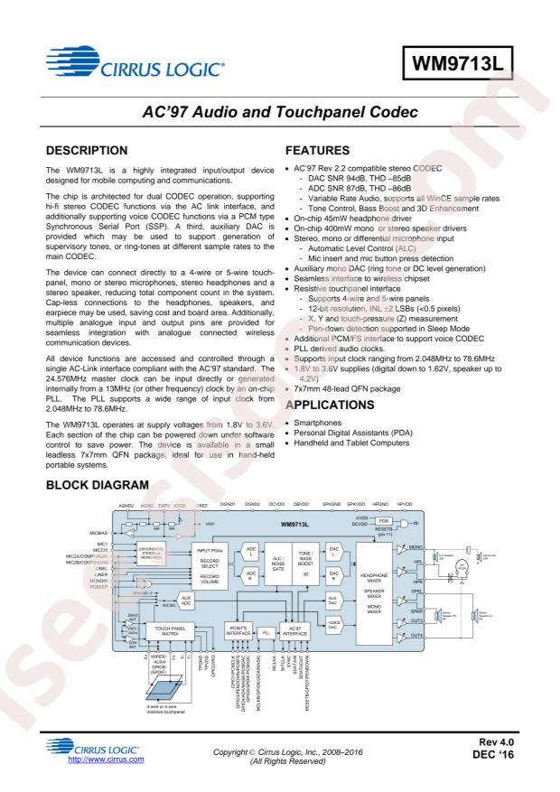 WM9713CLGEFL/RV