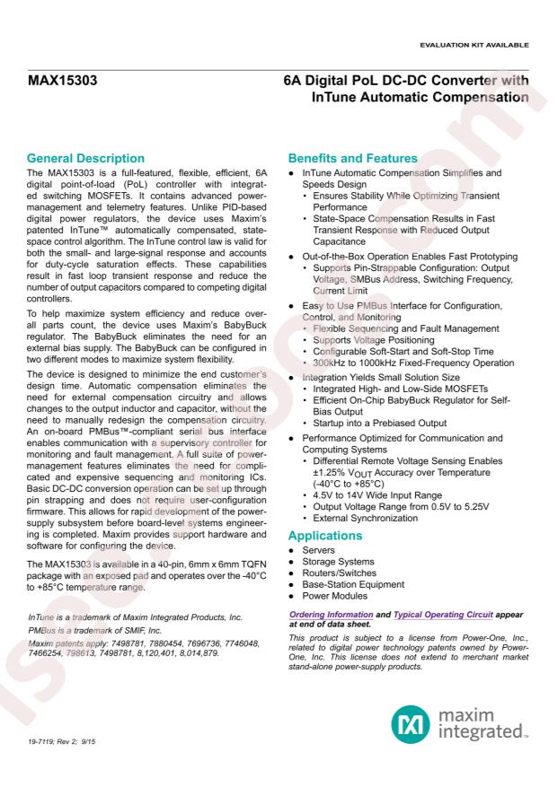 MAX15303AA00+TCM