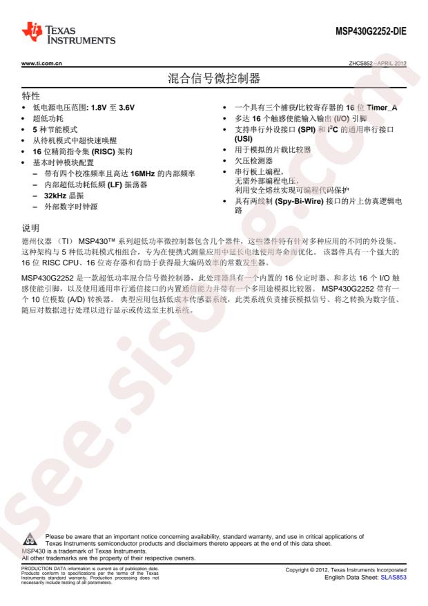 MSP430G2252TDA1