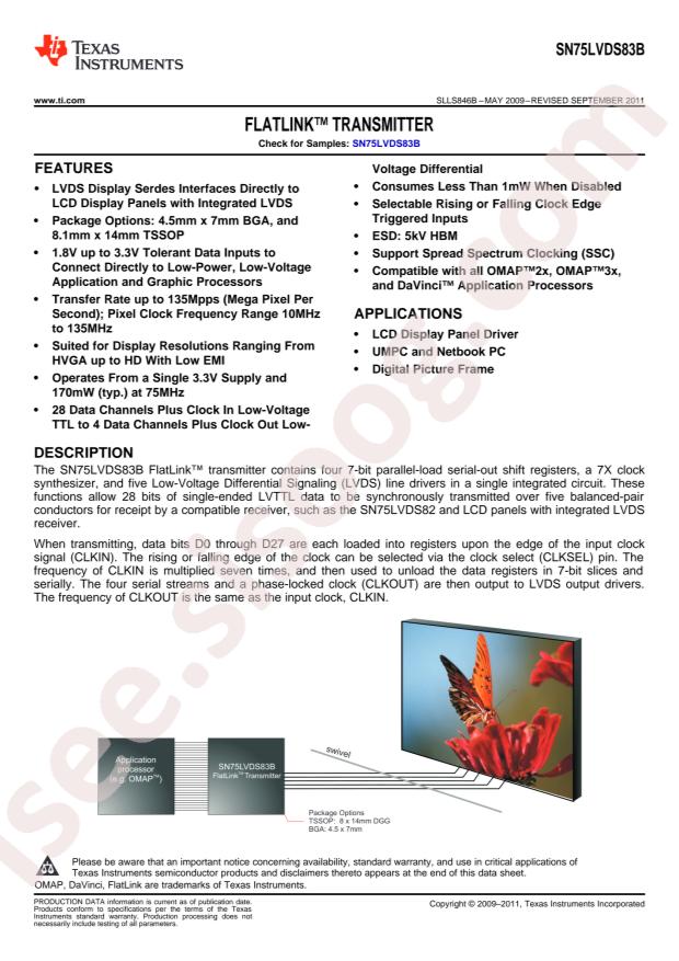 SN75LVDS83BDGGR
