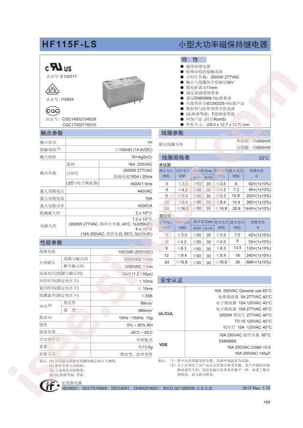 HF115F-LS-12-HSL2F