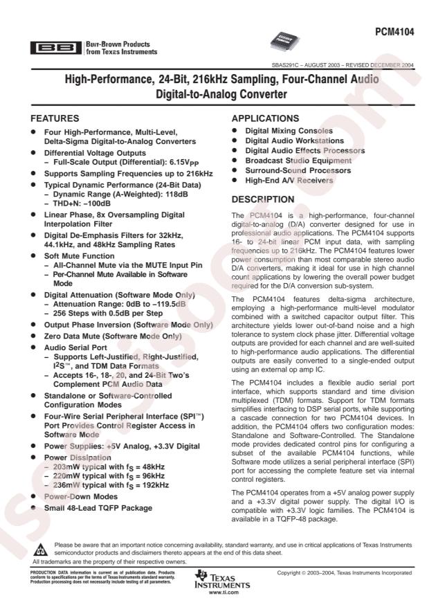 PCM4104PFBT