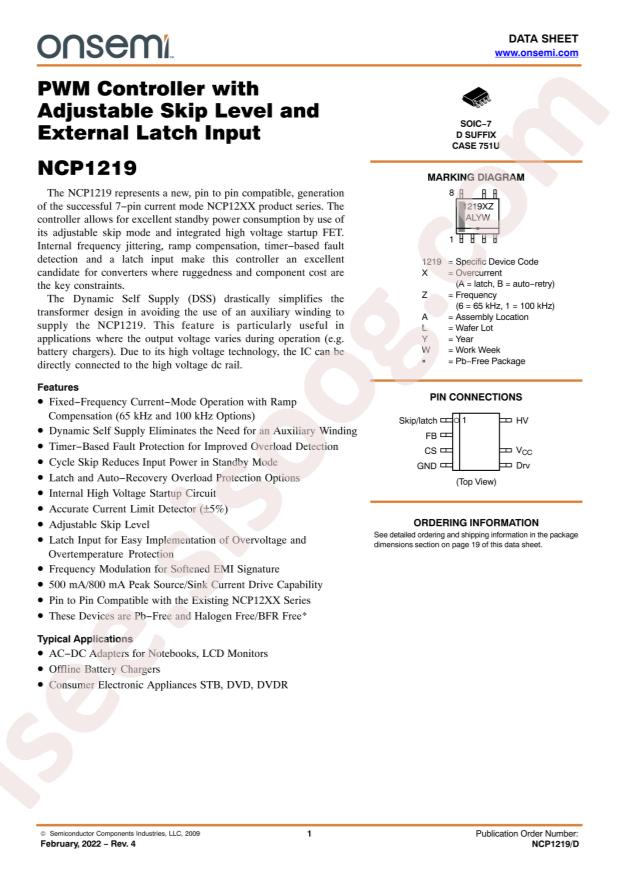 NCP1219BD65R2G