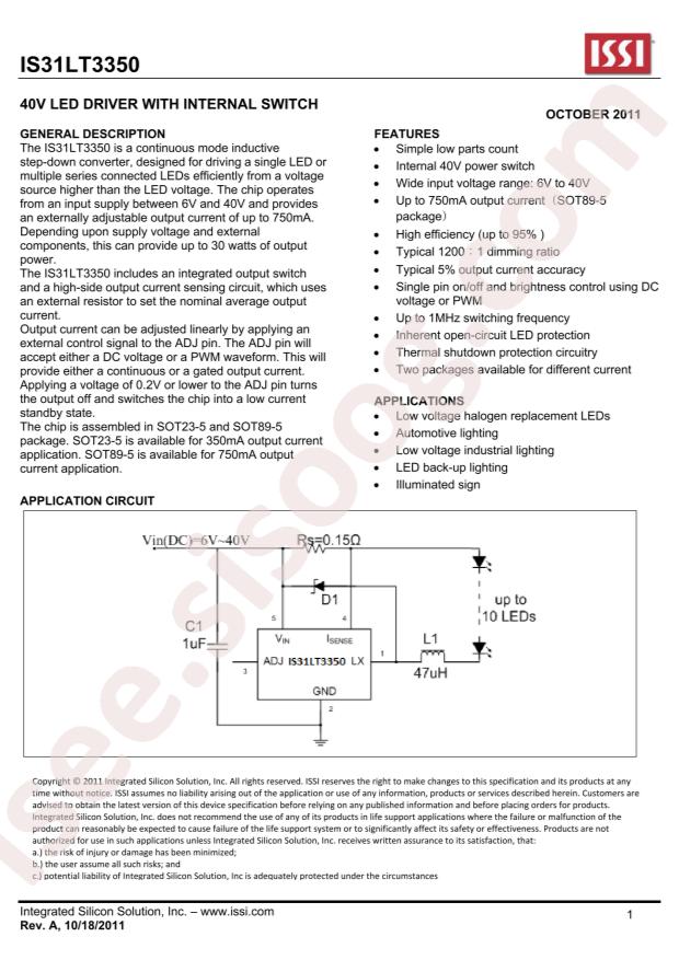IS31LT3350-V1SDLS2-TR