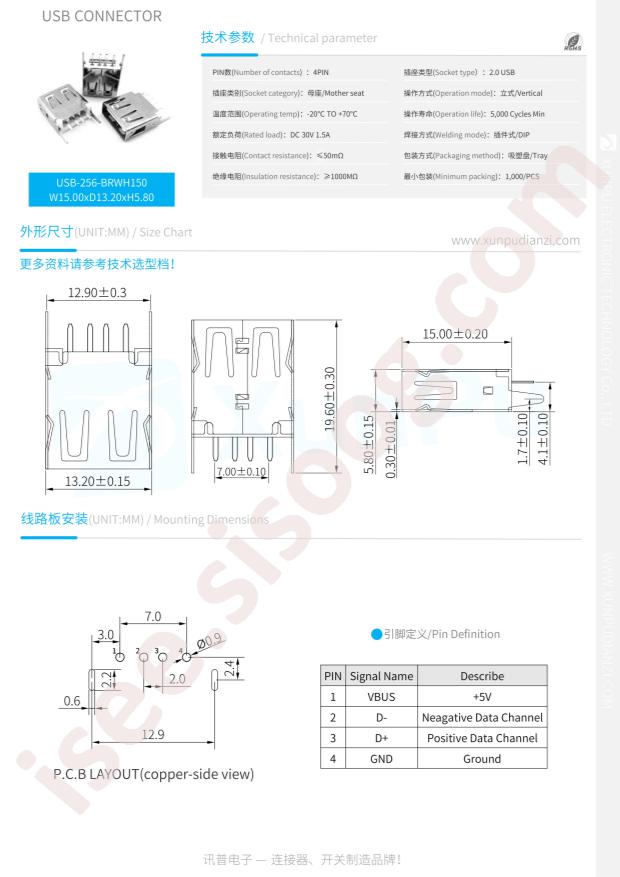 USB-256-BRWH150