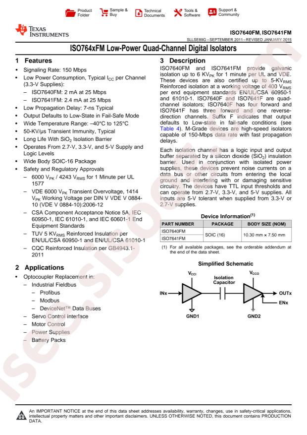 TI ISO7640FMDW