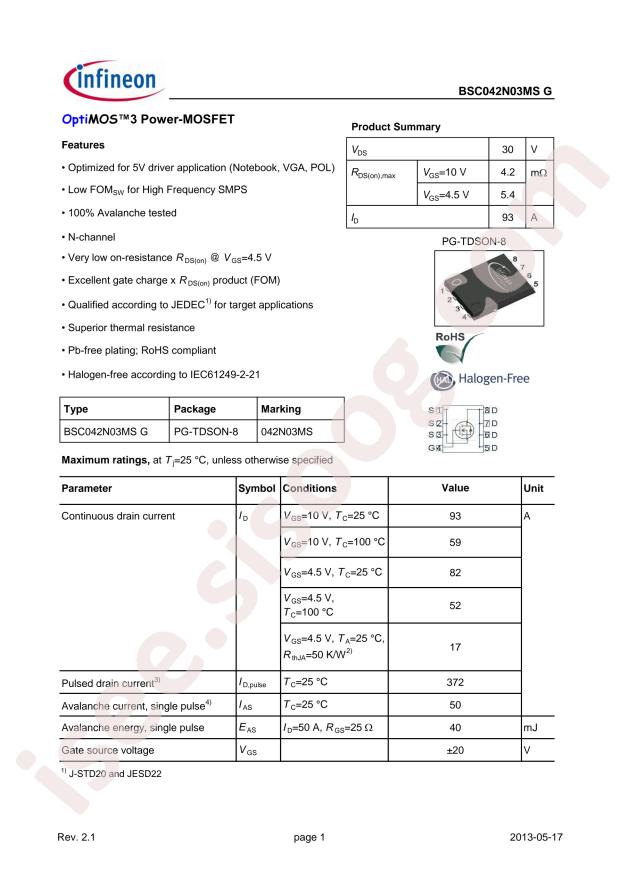 BSC042N03MS G