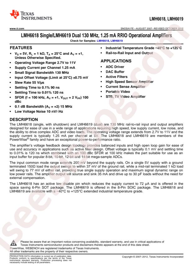 LMH6619MA/NOPB
