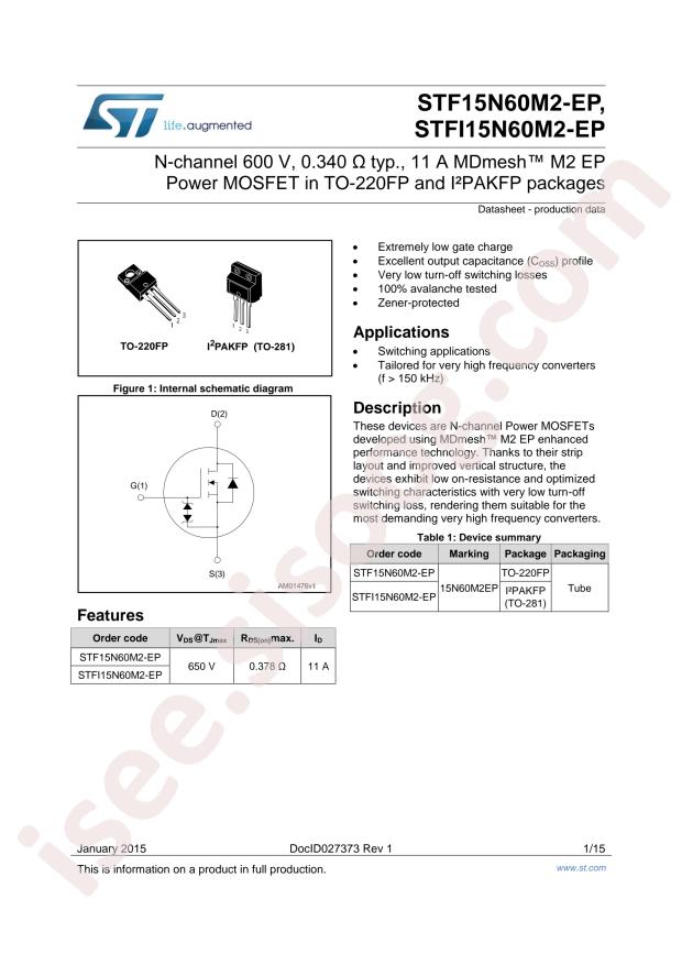 STFI15N60M2-EP
