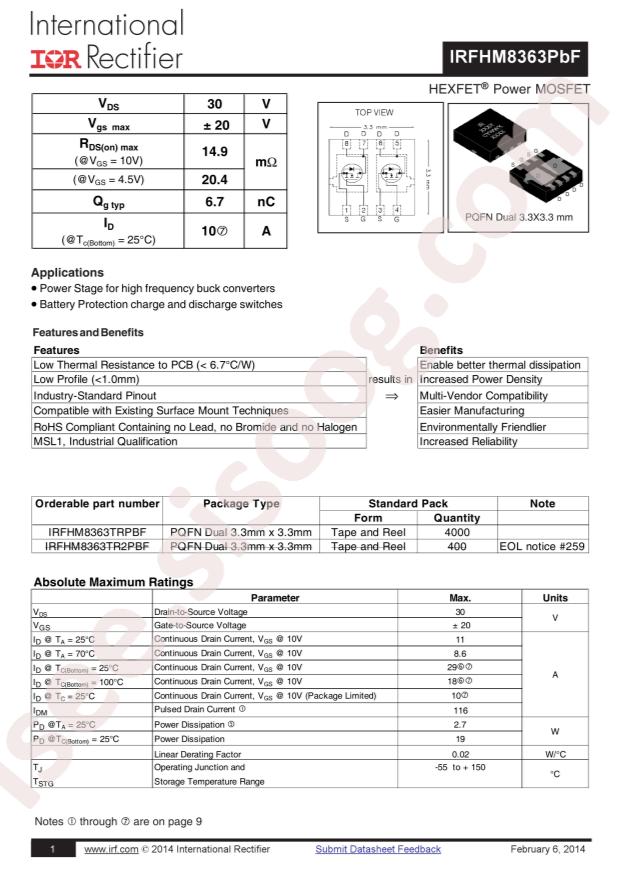 IRFHM8363TRPBF