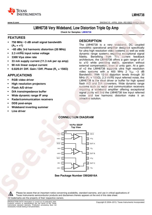 LMH6738MQ/NOPB