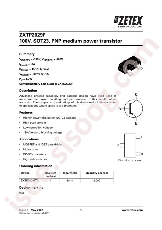 ZXTP2029FTA