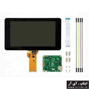 نمایشگر و تاچ اسکرین خازنی 7 اینچ رزبری پای Raspberry Pi - محصول Element 14 / نمایشگر اورجینال 7 اینچ رزبری پای دارای تاچ خازنی با کیفیت بسیار بالا با قابلیت اتصال مستقیم به پورت نمایشگر موجود بر روی برد رزبری پای، سازگار با تمامی رزبری پای ها